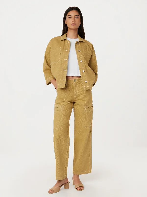 flared dress pants -The Annie Utility Loose Pant in Golden Beige