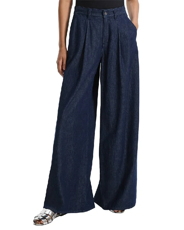 modern straight pants -Theory Pleated Wide Leg Pant