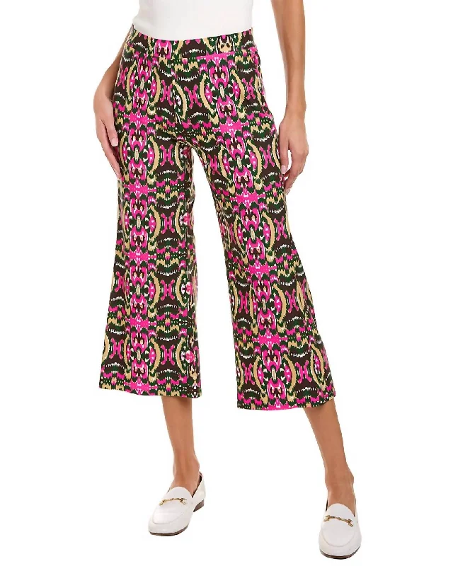 stretch leggings slim pants -Trixie Cropped Pant In Ikat Jungle Multi