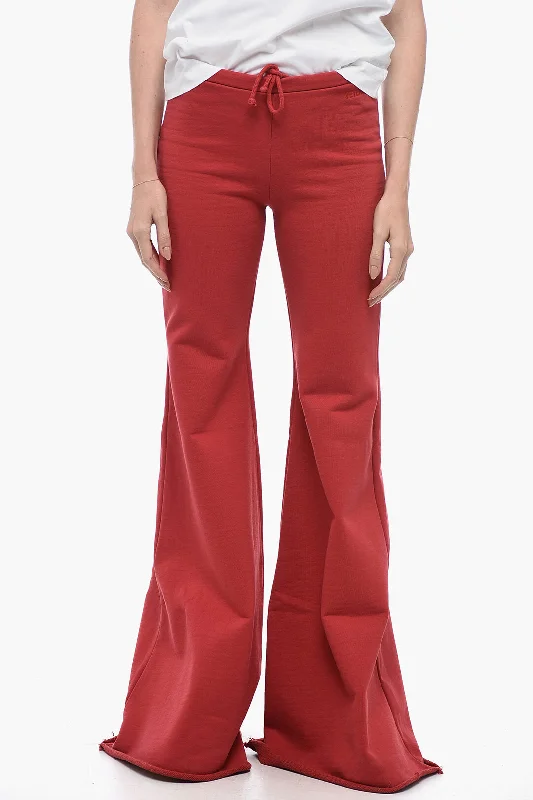 sustainable denim skinny pants -Vetements Flared Joggers Row-Cut Hem