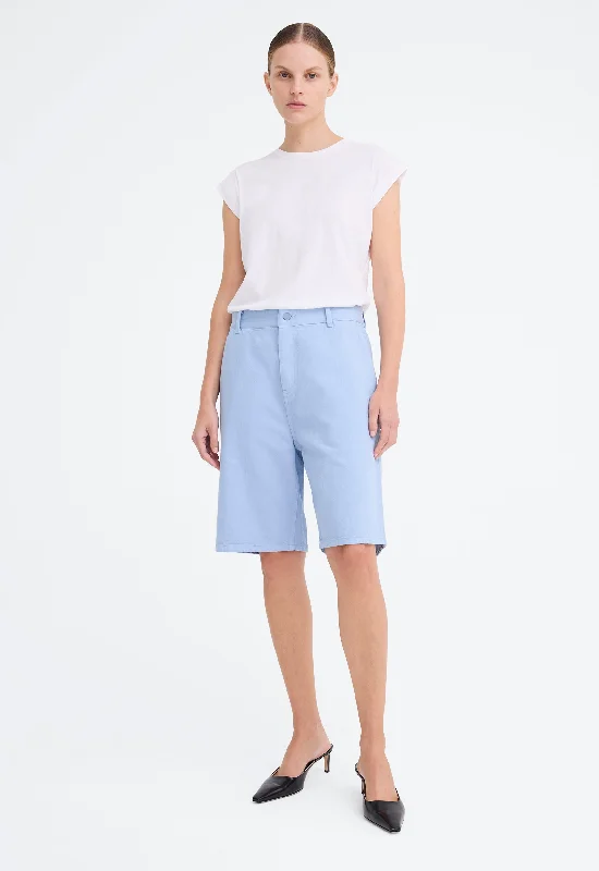 lightweight summer chino jogger pants -Walk Short - Pale Blue Denim