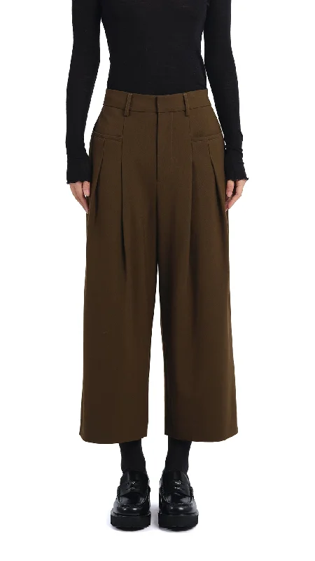 casual weekend chino straight leg pants -Wide-Leg Ankle Pants